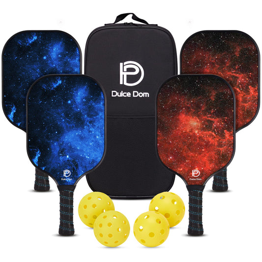 DULCE DOM Pickleball Paddles, USAPA Approved Lightweight Pickle-Ball Set with 4 Premium Balls and Bag, Perfect Raquette Gifts fo Women Men