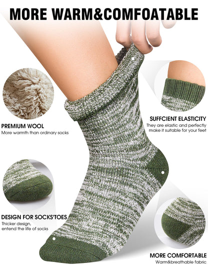 Merino Wool Hiking Socks for Men Thermal Warm Winter Cushion Crew 5 Pairs 🍁 All In One Marketplace Canada