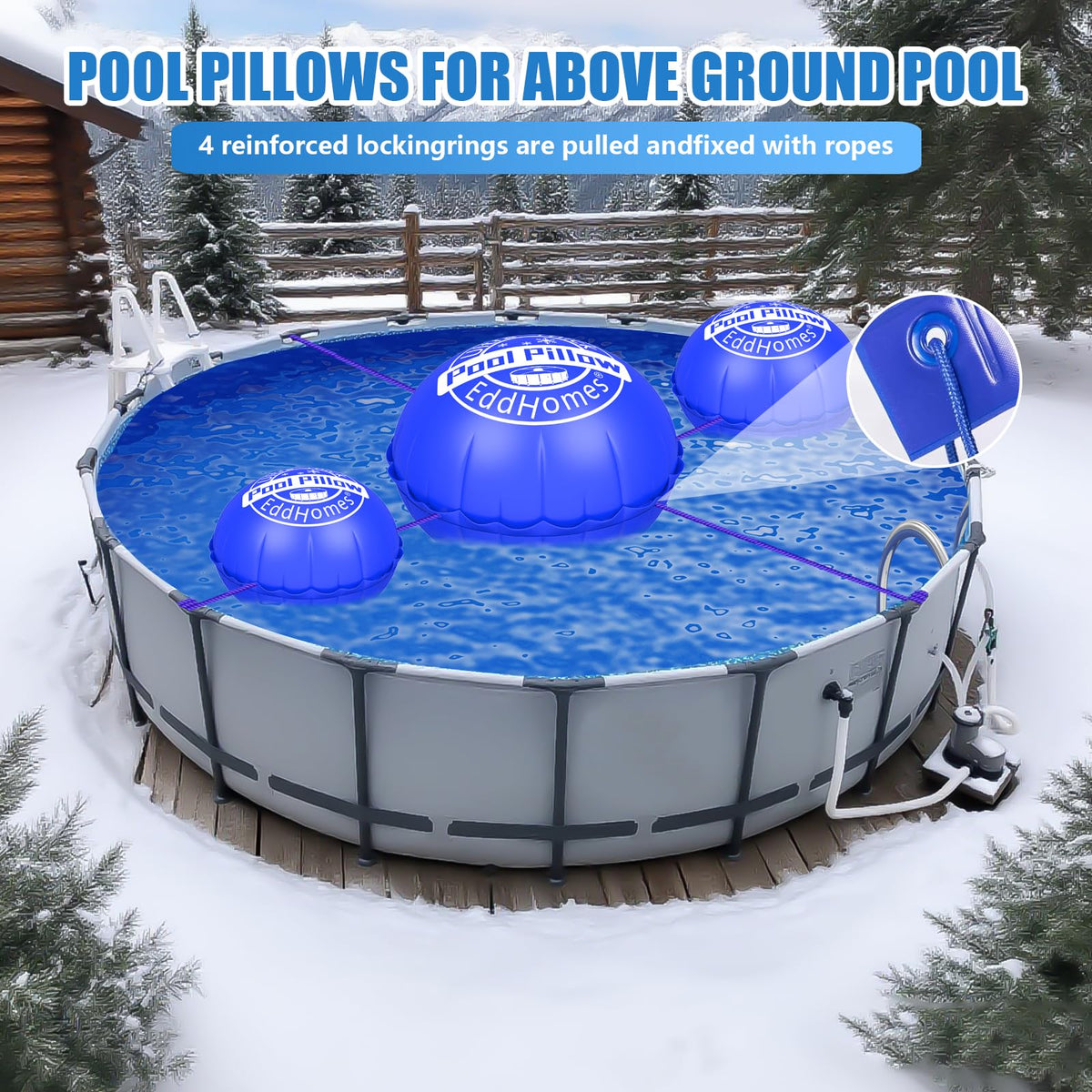 5x5ft Pool Pillow for Above Ground Pools, 0.5mm Extra Thick & Strong Cold-Resistant Pool Pillows Round for Closing Winter, Poo l Pill ow for Winterizing to Last All Season 🍁 All In One Marketplace Canada