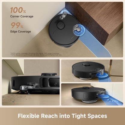 DREAME L40 Ultra Gen 2 Robot Vacuum and Mop with 25,000Pa Suction, Extendable Side Brush and Mop, All-in-One Self-Emptying & Cleaning Dock, Voice & App Control, Black - Available at All In One Marketplace Canada