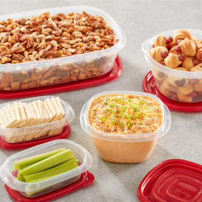 Rubbermaid TakeAlongs Food Storage Containers, 52 Piece Plastic Container Set, Dishwasher and Microwave Safe Meal Prep, Snack, and Lunch Container, BPA Free, Ruby Red - Available at All In One Marketplace Canada