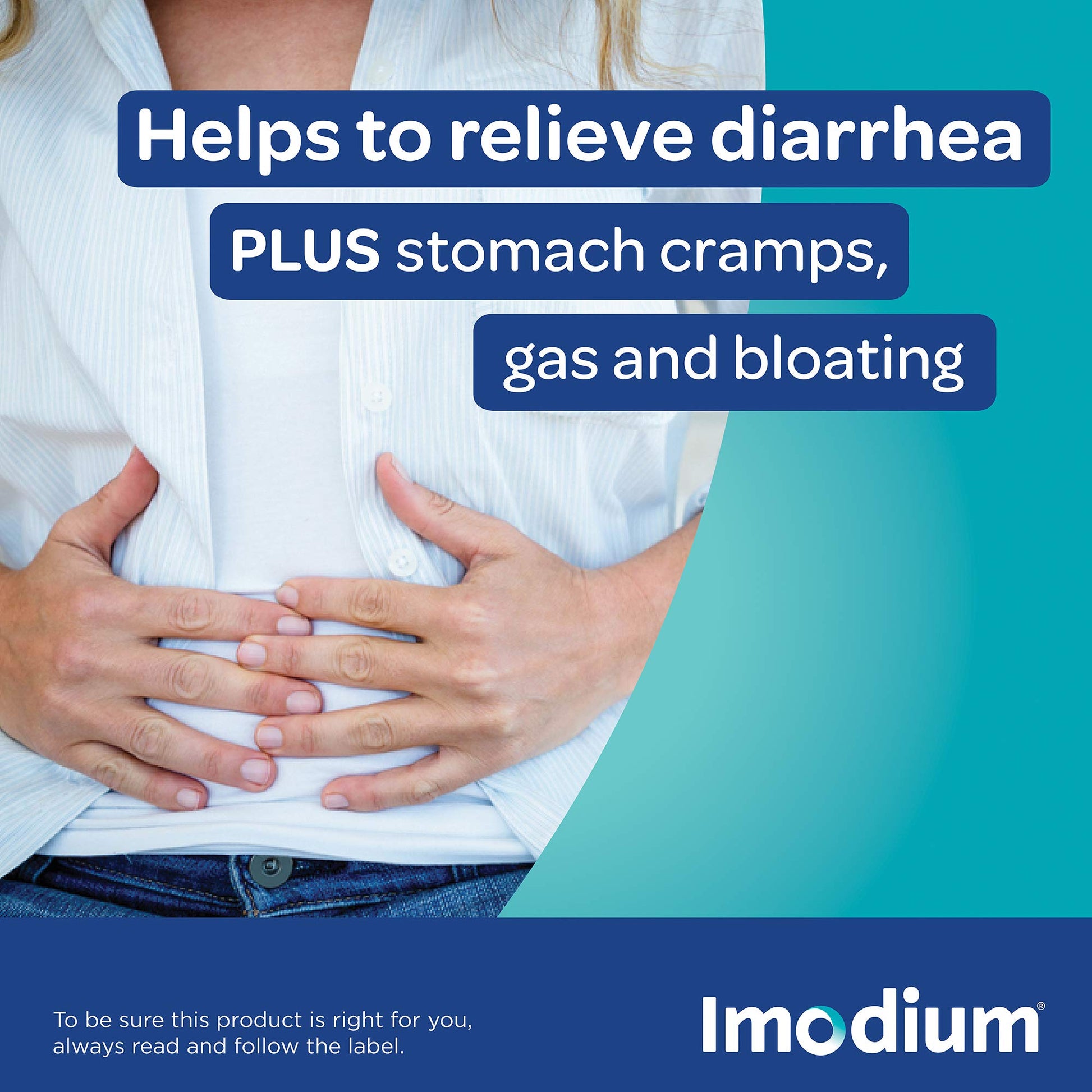 Imodium Complete Antidiarrheal and Gas Relief Caplets with Loperamide Hydrochloride, Simethicone, 40 Ct - Available at All In One Marketplace Canada