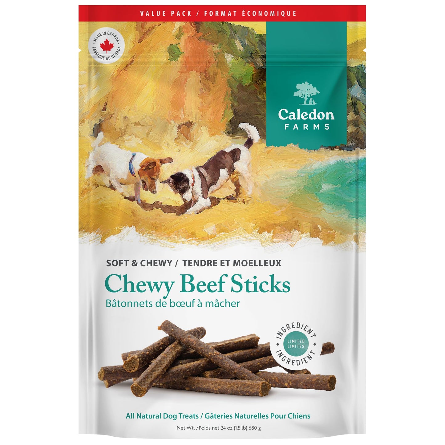 Caledon Farms, Value Pack Chewy Beef Sticks, 680 g, Dog Treats 🍁 All In One Marketplace Canada