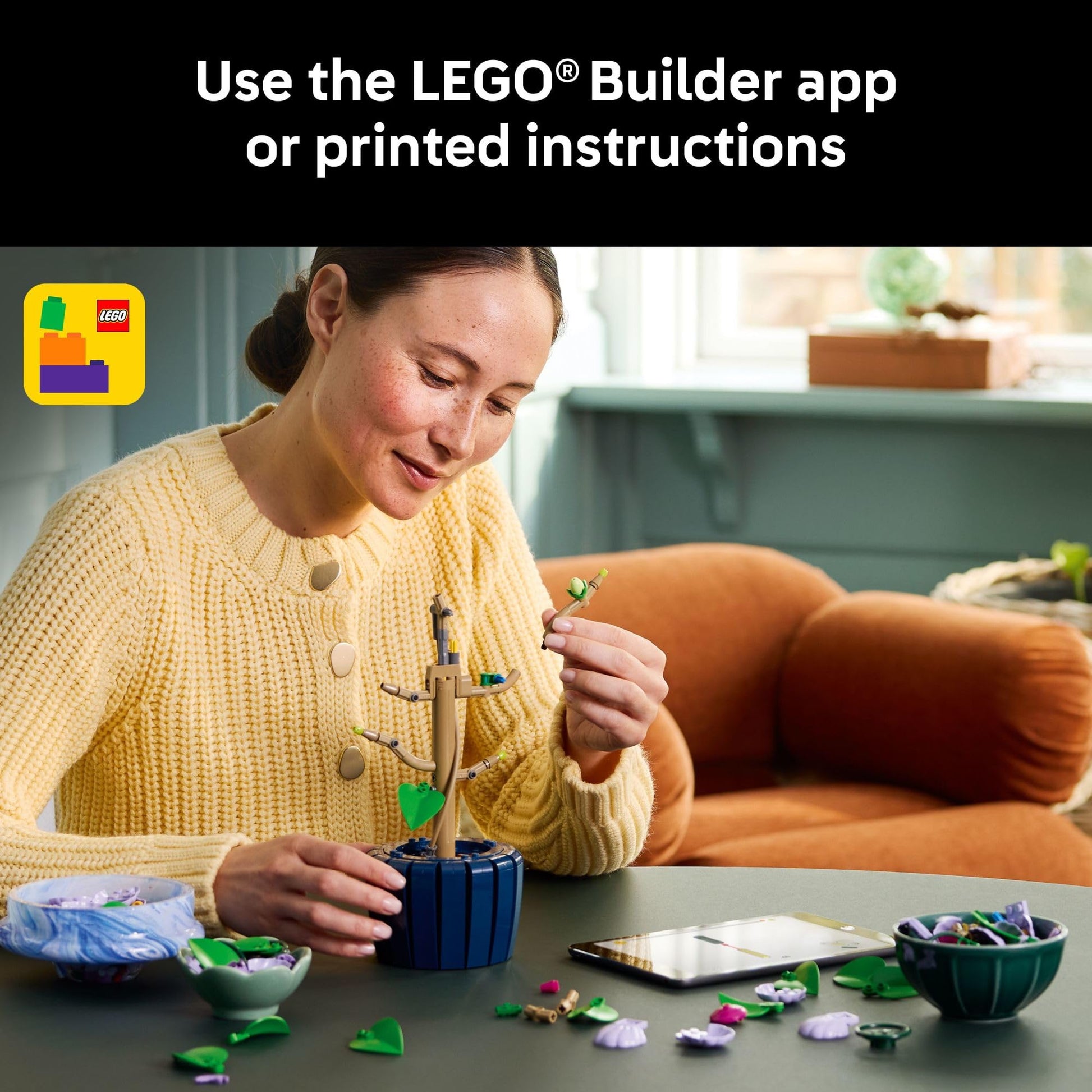 LEGO Botanicals Hibiscus Flower Building Set - Artificial Plant & Flower Building Blocks for Women & Men, Ages 18+ - Home, Office Decor Gift Idea - 10372 LEGO