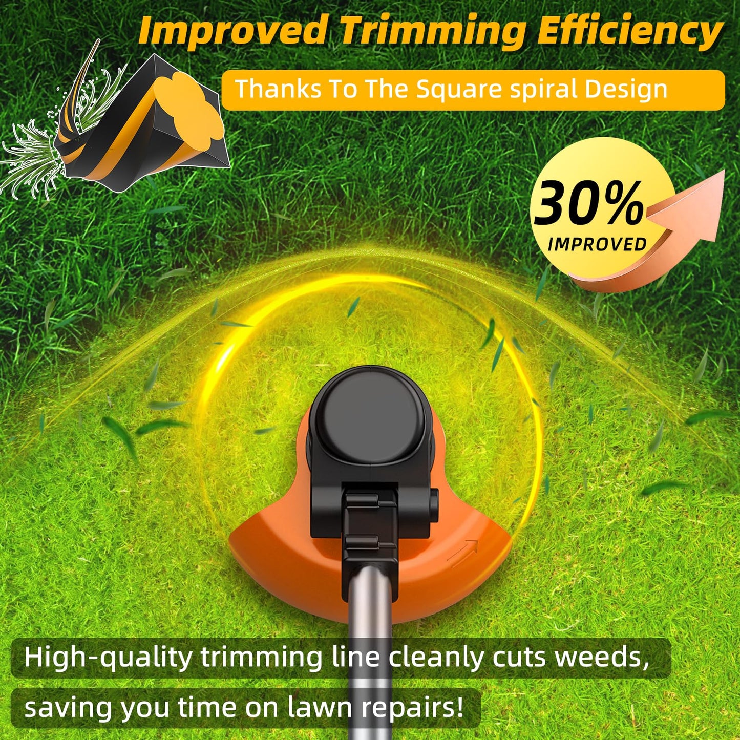 0.080'' DWO1DT801 Replacement String Timmer Lines Compatible with DEWALT Weed Eater, Square Twisted Weed Eater String, Heavy Duty Trimmer String (240 ft)