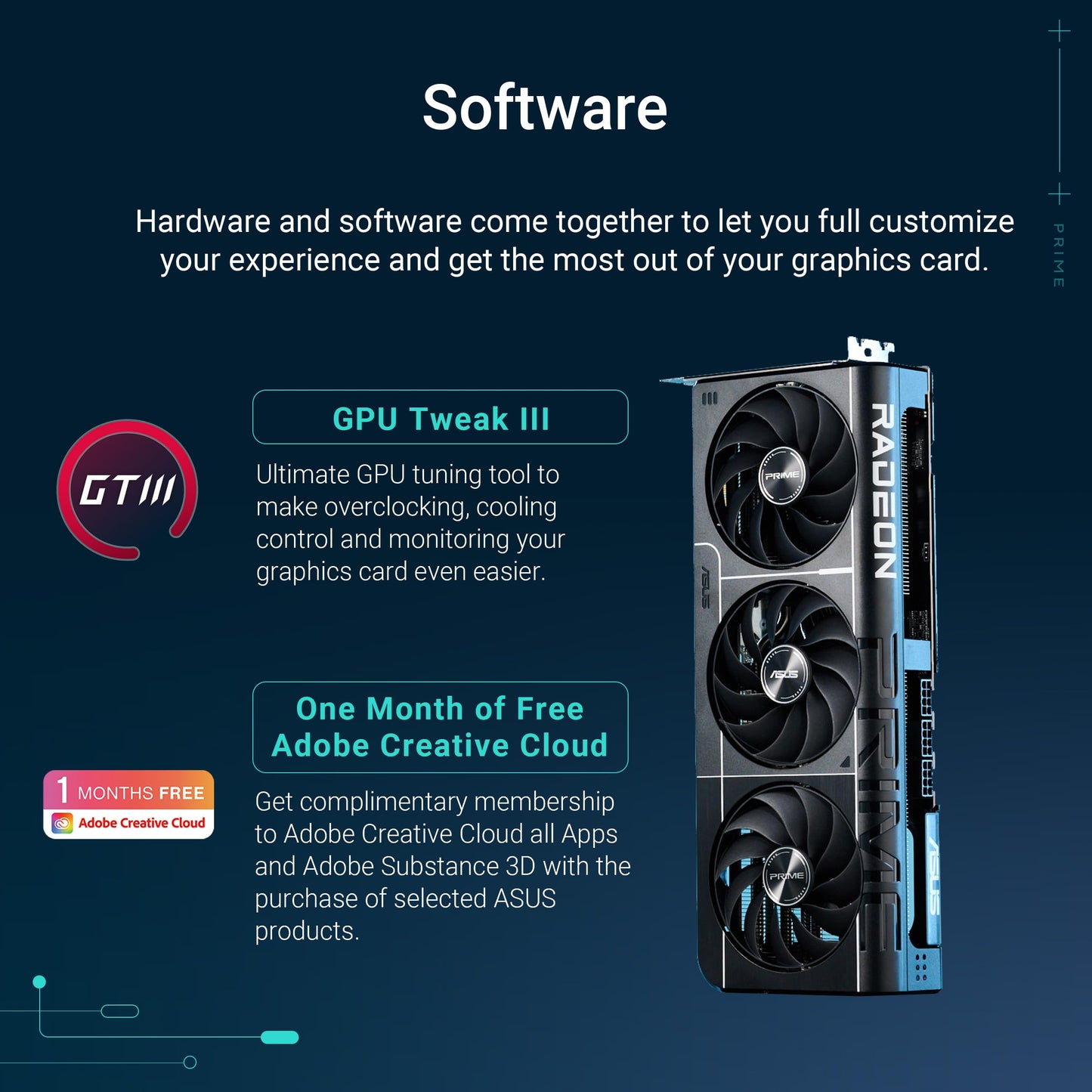 ASUS Prime Radeon™ RX 9070 XT OC Edition Graphics Card (PCIe 5.0, HDMI/DP 2.1, 2.5-Slot Design, axial-tech Fans, Dual Ball Fan Bearings, Dual BIOS, ASUS GPU Guard) Asus