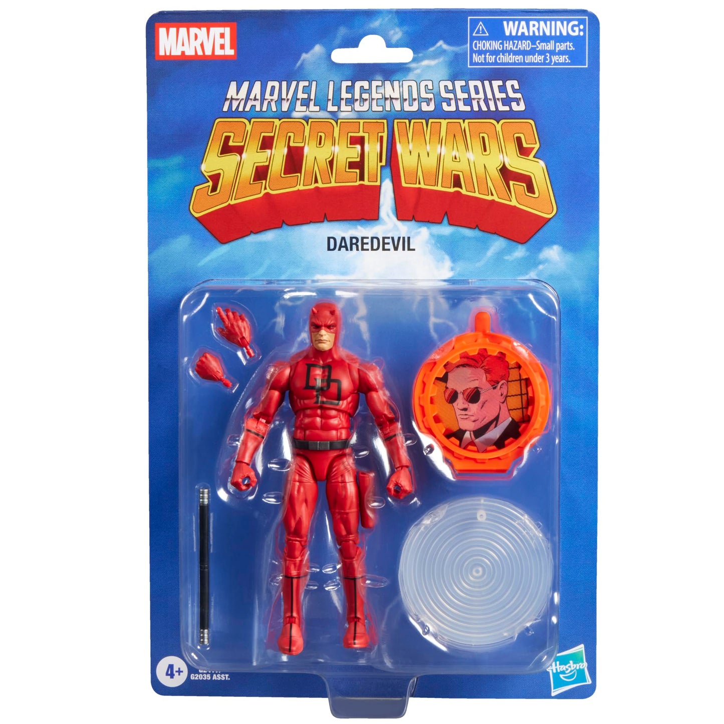 Marvel Legends Series Secret Wars Daredevil, Retro Marvel Comics Collectible 6 Inch Action Figure with Lenticular Shield Marvel