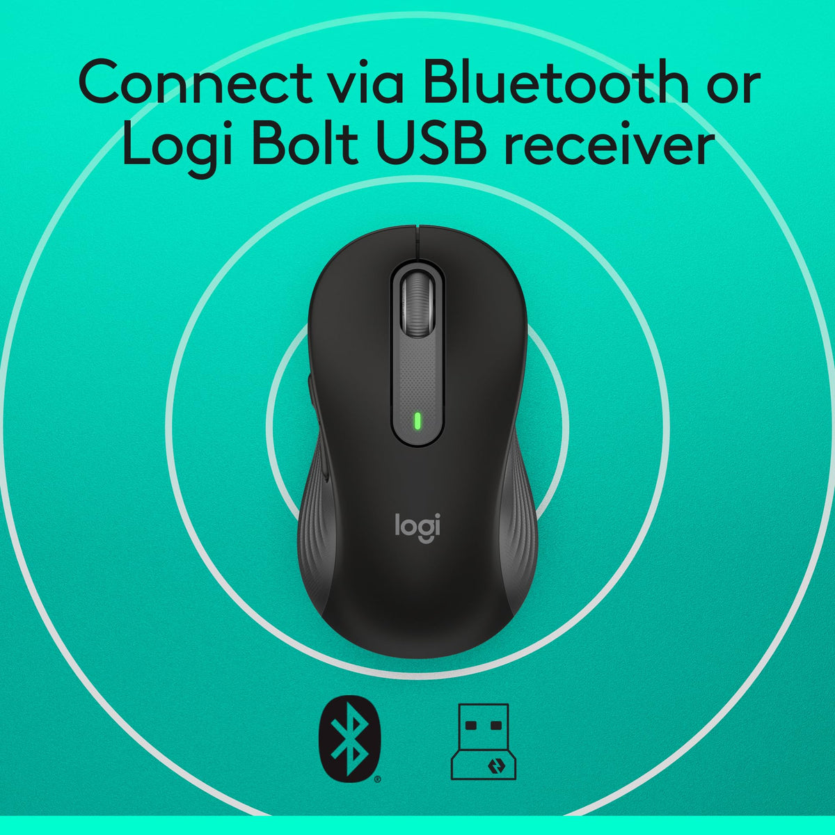 Logitech Signature M650 Wireless Mouse Small to Medium Sized Hands - Black