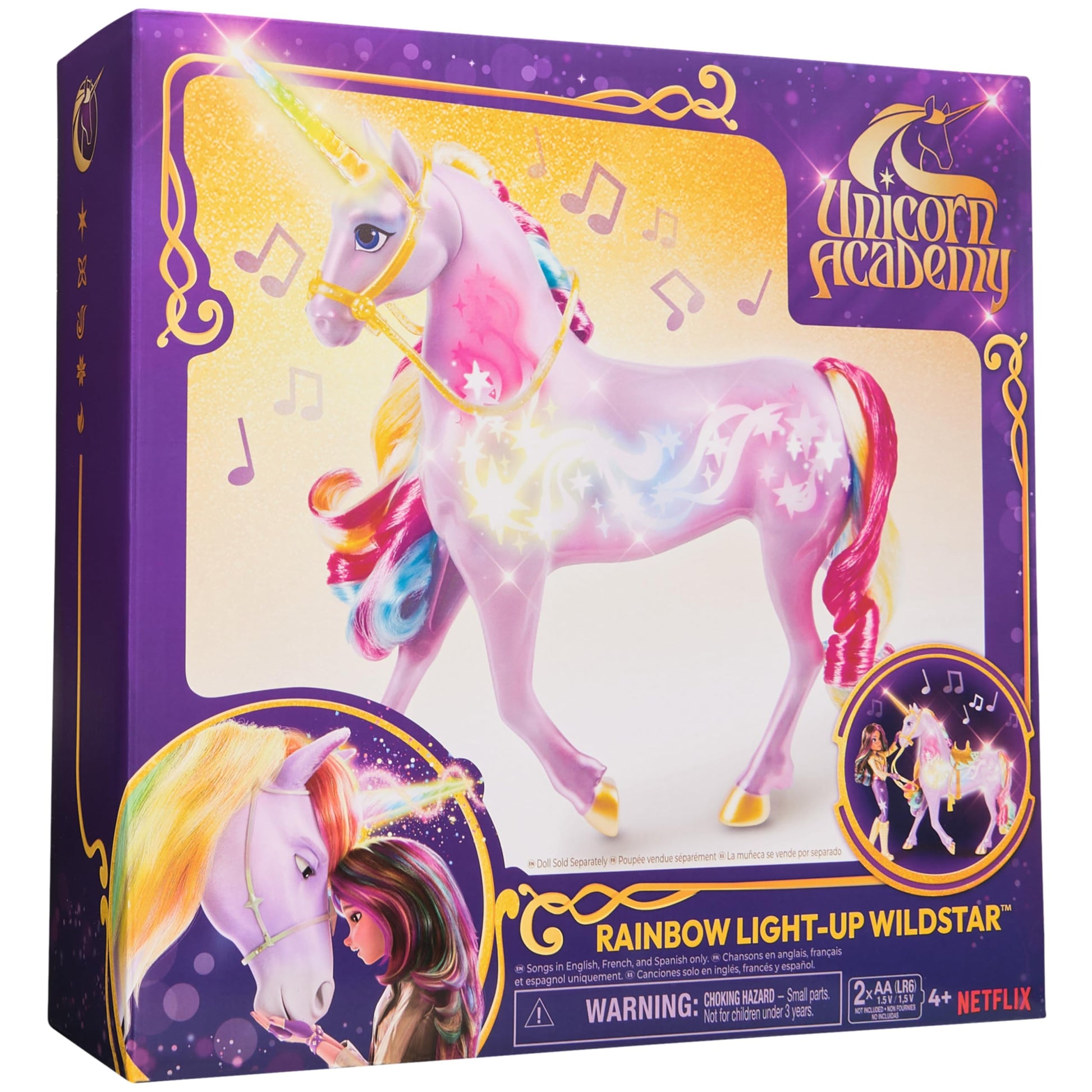 Unicorn Academy, Interactive Rainbow Light-up Wildstar with Lights, Sounds & Music, Easter Gifts Idea, Dolls & Unicorn Toys for Girls Ages 4 and up Unicorn Academy