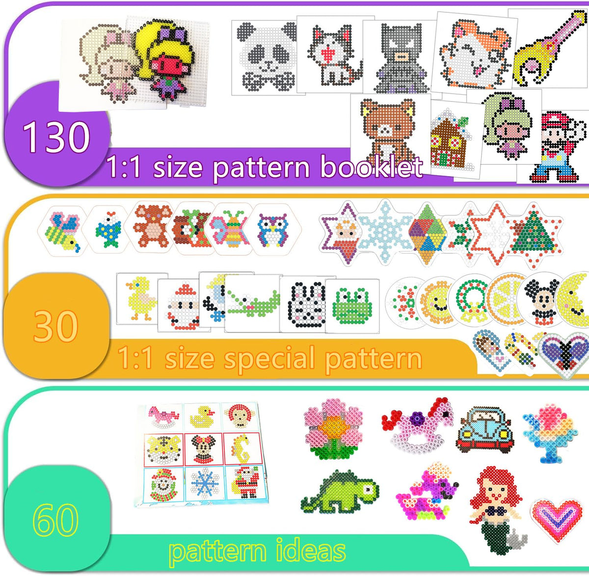 Vytung Fuse Beads Kit 13000pcs 36 Colors 5MM Melty with 6 Pegboards 220 Patterns 4 Tweezers 4 Ironing Paper, Melting Beads Kit for Christmas Birthday 🍁 All In One Marketplace Canada