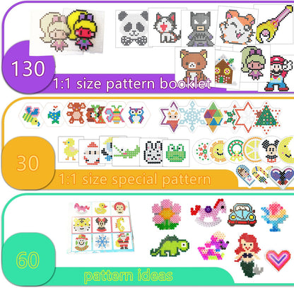 Vytung Fuse Beads Kit 13000pcs 36 Colors 5MM Melty with 6 Pegboards 220 Patterns 4 Tweezers 4 Ironing Paper, Melting Beads Kit for Christmas Birthday 🍁 All In One Marketplace Canada