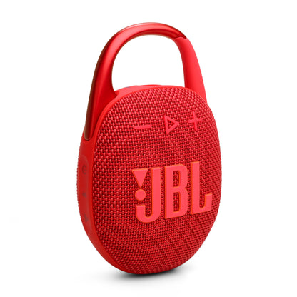 JBL Clip 5 - Ultra-Portable, Waterproof and Dustproof Bluetooth Speaker, Integrated Carabiner, Up to 12 Hours of Play, Made in Part with Recycled Materials (Red)