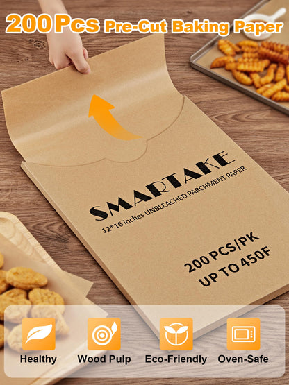 SMARTAKE 200 Pcs Parchment Paper Baking Sheets, 12x16 Inches, Non-Stick 🍁 All In One Marketplace Canada