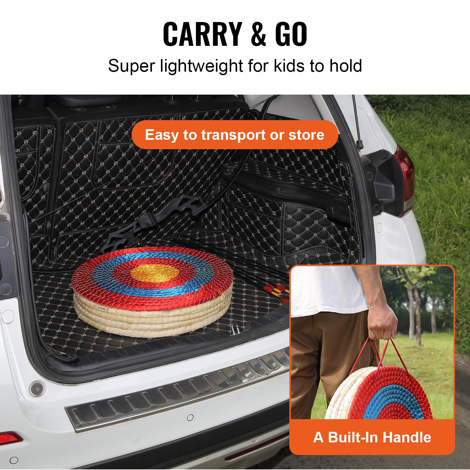 VEVOR Archery Target, 5 Layers 20" Arrow Target, Traditional Solid Straw Round Archery Target Shooting Bow, Hand-Made Arrows Target, Coloured Rope Target for Backyard Outdoor Hunting Shooting Practice VEVOR
