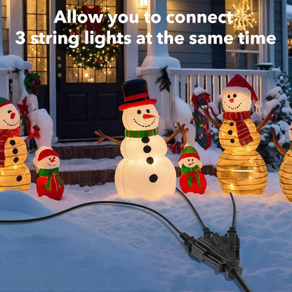 BN-Link's 2 Pack Outdoor Extension Cord Set is Ideal for Holiday Yard Decorations and Garden Equipment. with Three outlets You can Plug in Loads up to a Total of 13amps/1625watts. (Black, 15ft) 🍁 All In One Marketplace Canada