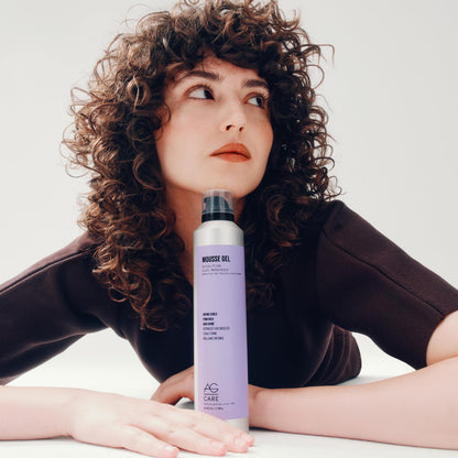 AG Care Curl Retention Mousse Gel with Exclusive Curl Creating Complex | Extra Firm Styling Mousse for Curly Hair, 10 Fl Oz AG Care