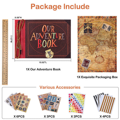 Adventure Book Diary Photo Scrapbook,Scrap book with Hard Cover Movie Up Travel Scrapbook for Anniversary,Scrapbook,Gift for Couples Anniversary,Wedding,Travelling,Birthday,Christmas (Animation Style) 🍁 All In One Marketplace Canada