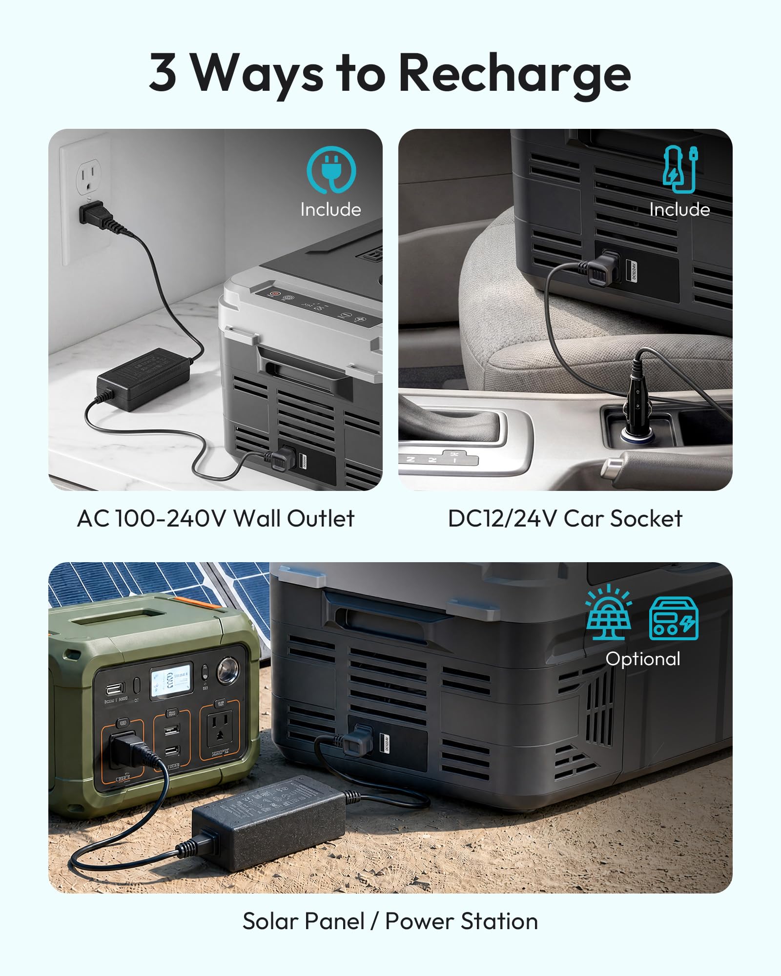 EUHOMY 12 Volt Refrigerator, 12 Quart (10L) Compressor Electric Cooler APP Control, Car Fridge 12/24V DC & 100-240V AC, Car refrigerator -4℉~68℉, Portable Freezer for RV, Camping, Travel EUHOMY