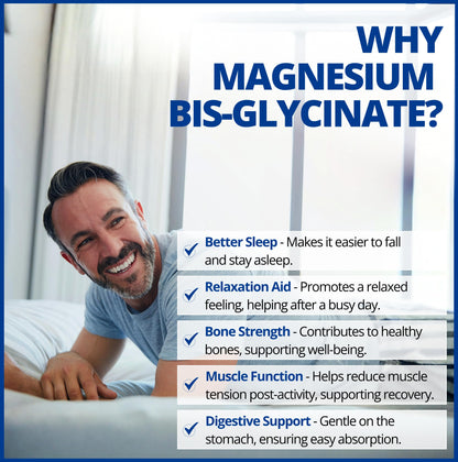 CanPrev Magnesium Bis-Glycinate 200mg Gentle, 240 Veg Caps, Well-Absorbed Complex for Daily Calm & Restful Sleep, Muscle Function, 240 Day Supply