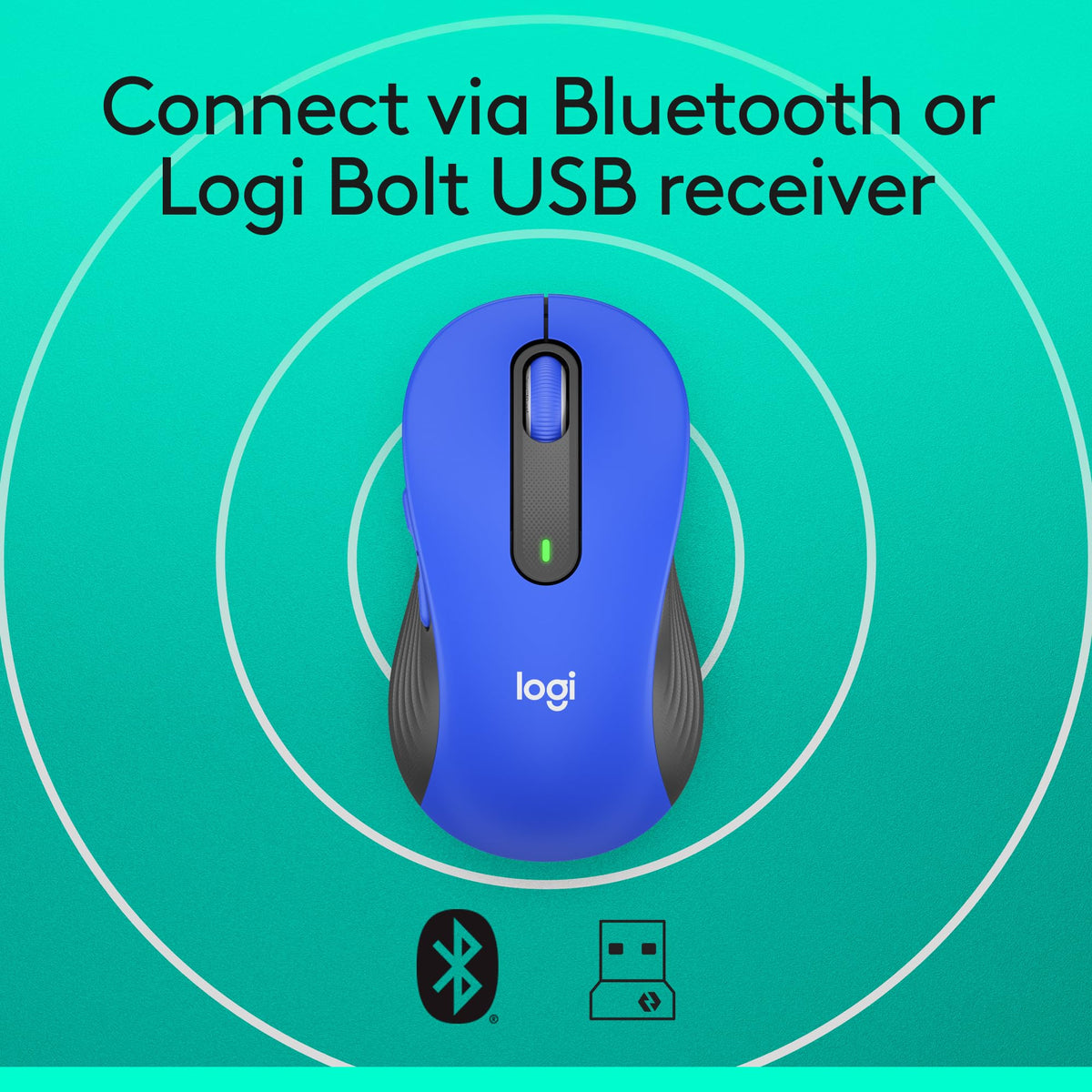 Logitech Signature M650 L Full Size Wireless Mouse - Classic Blue