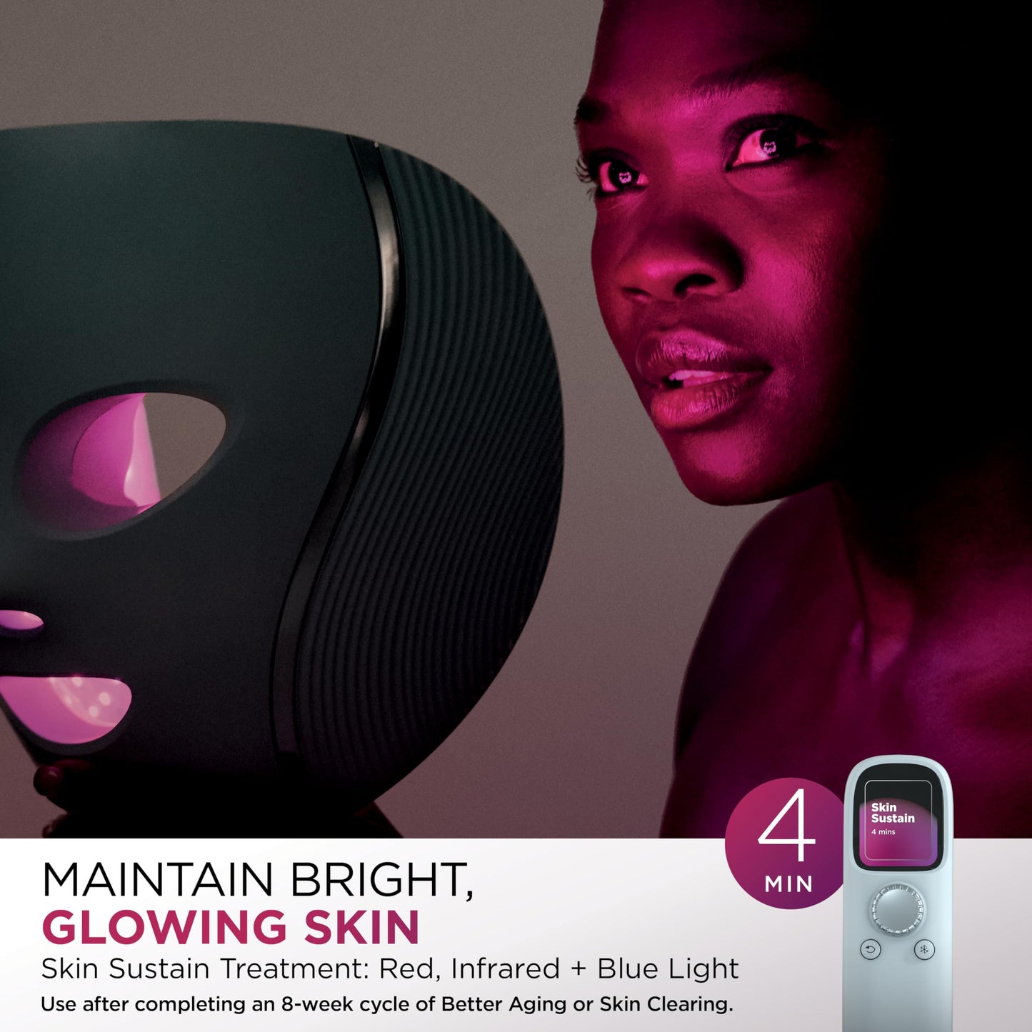 Shark CryoGlow LED Face Mask with Under-Eye Cooling, Anti-Ageing & Blemish Repair, Red & Blue LED, Infrared Light Therapy, USB-C, Remote Control, Storage Bag, FW312C (Canadian Version) - Available at All In One Marketplace Canada
