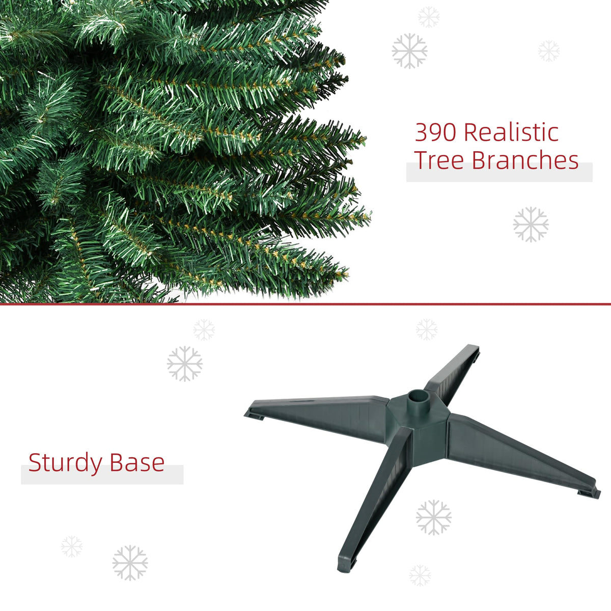 HOMCOM 6' Pencil Christmas Tree Slim Artificial Xmas Tree Green 🍁 All In One Marketplace Canada