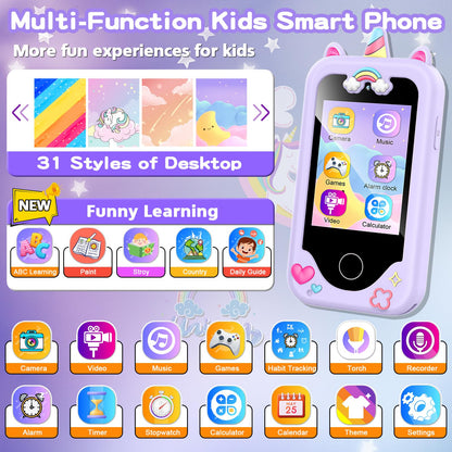 Kids Smart Phone for Girls, Christmas Birthday Gifts for Girls Age 3-10 🍁 All In One Marketplace Canada
