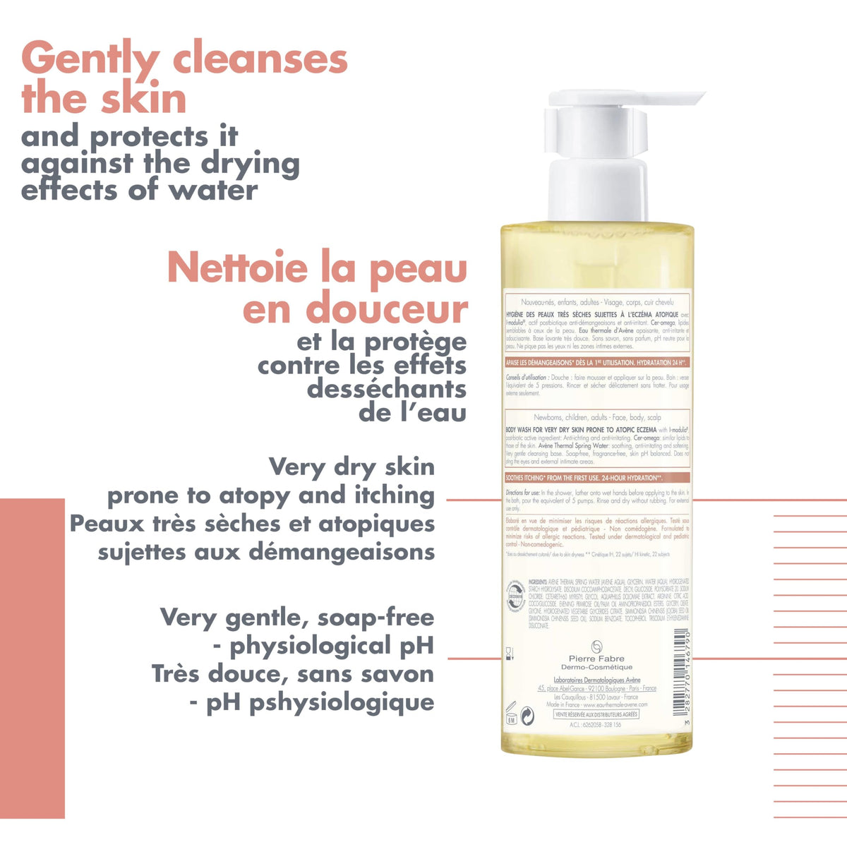 Eau Thermale Avene XeraCalm A.D Cleansing Oil, Fragrance-free, 400 ml