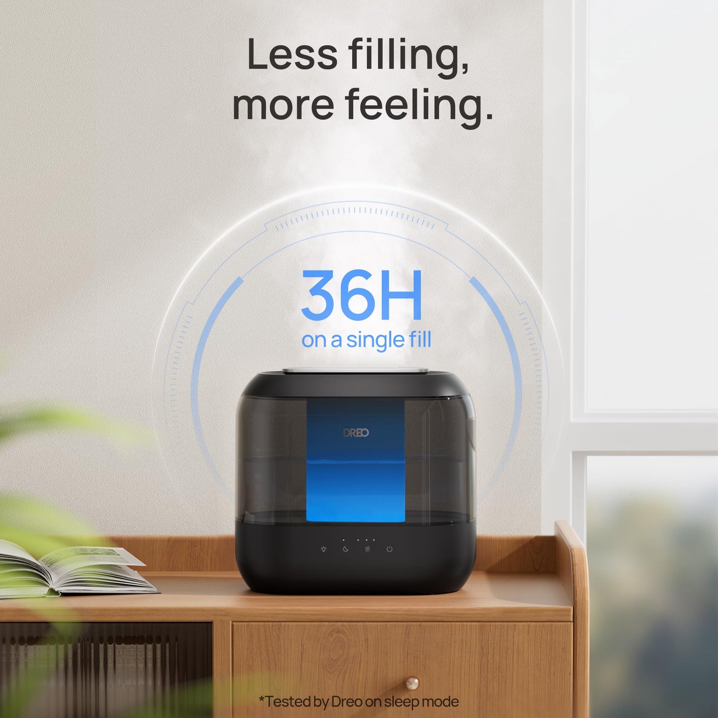 DREO Humidifiers for Bedroom, 4L Top Fill for Large Room, 36H Runtime [Ultra-Strong Mist Output] Quiet Cool Mist Air Humidifier for Baby Nursery, Plants, Night Light, Easy to Clean，Black 🍁 All In One Marketplace Canada