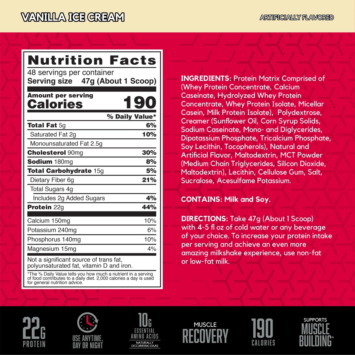 BSN SYNTHA-6 Premium Protein Powder Matrix: Whey Protein + Micellar Casein + Milk Protein Isolate, 2.270g - Vanilla Ice Cream, 48 servings (packaging may vary) BSN