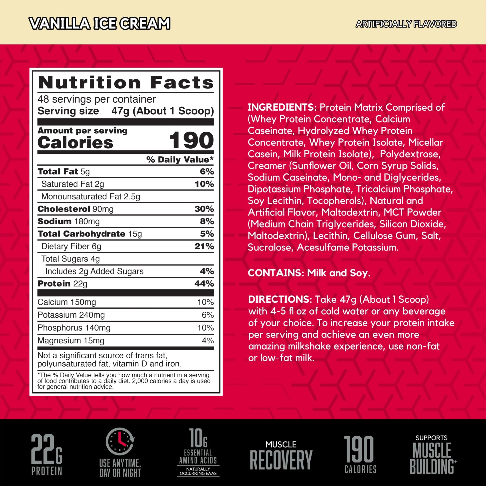 BSN SYNTHA-6 Premium Protein Powder Matrix: Whey Protein + Micellar Casein + Milk Protein Isolate, 2.270g - Vanilla Ice Cream, 48 servings (packaging may vary) BSN