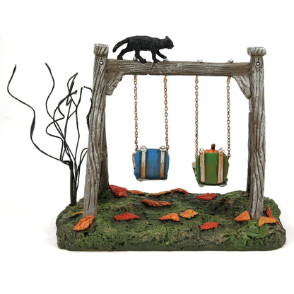 Department 56 Village Collection Accessories Halloween Got a Push Spooky Swingset Figurine, 4.25 Inch, Multicolor