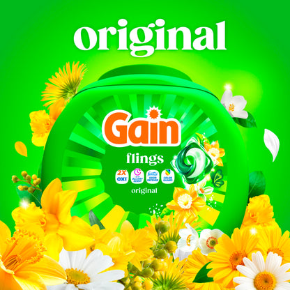 Gain Flings Laundry Detergent Pacs, 76 Count, Original Scent, with Odor Defense, concentrated laundry soap pacs - Available at All In One Marketplace Canada
