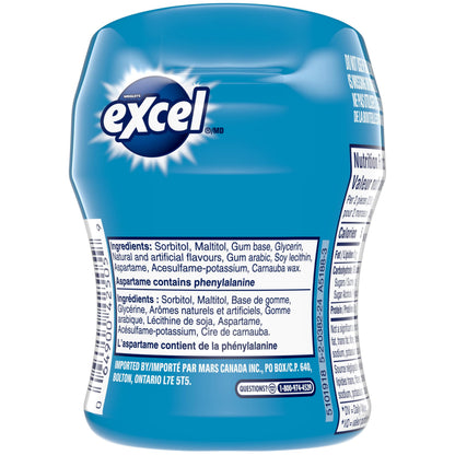 EXCEL, Peppermint Flavoured Sugar Free Chewing Gum, 60 Pieces, 6 Bottles