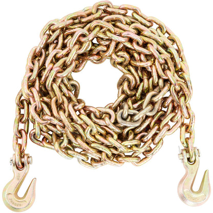 VEVOR Transport Binder Chain, 7100 lbs Working Load Limit, 3/8'' x 20' G80 Tow Chain Tie Down with Grab Hooks, DOT Certified, Galvanized Coating Manganese Steel for Dock Factory Construction Site VEVOR