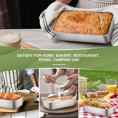 P&P CHEF Loaf Pan, 9 x 5 Inch Stainless Steel Bread Pan, (Silver, 2Pcs) 🍁 All In One Marketplace Canada