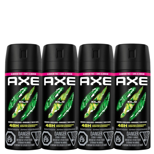 AXE Kilo Deodorant Body Spray for long-lasting odour protection, Mandarin & Sandalwood, Aluminum-free Deodorant, 113g