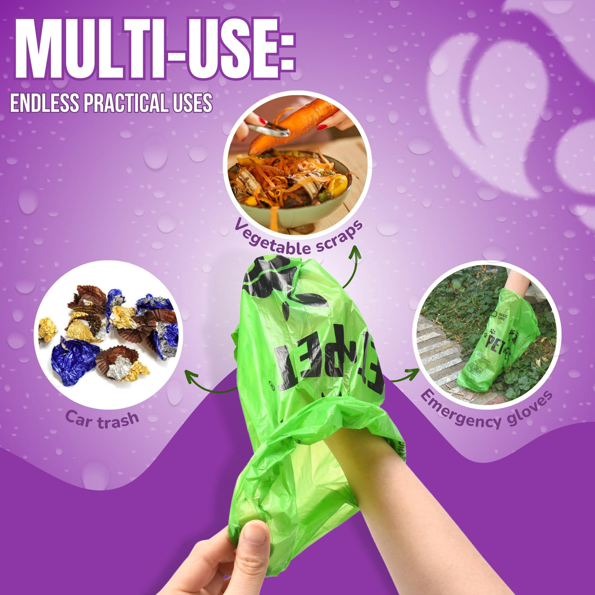 Pet N Pet Dog Poop Bags - USDA Certified 41% Plant-Based Doggy Poop Bags - Leak-Proof Sac Caca Chien Refill Rolls (1080 Count, Lavender Scented, Green)