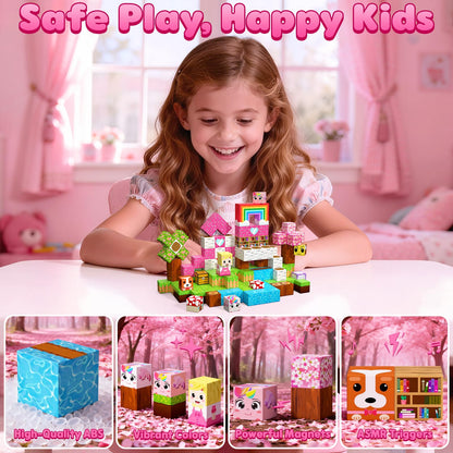 SSAWER Magnetic Blocks, 100PCS Toys Building Blocks Cubes Gifts for Girls 🍁 All In One Marketplace Canada
