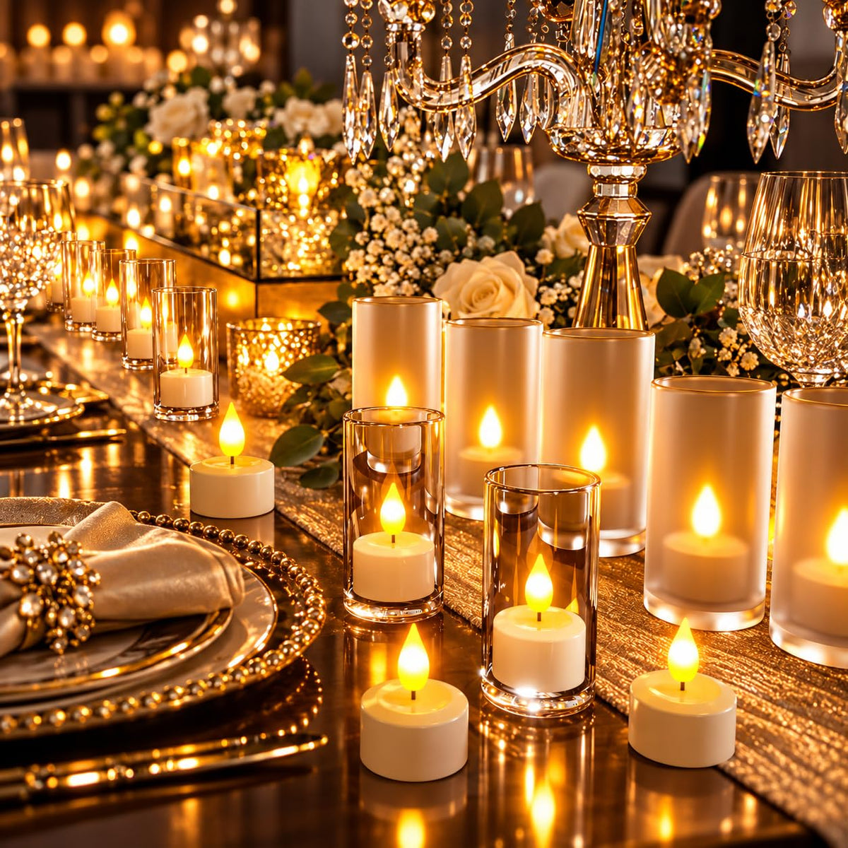 SoulBay Rechargeable Tea Lights with Remote, 12pcs Flameless Flickering LED Candles with Timer & Charging Cable, No Battery Needed, for Home Lantern Table Party Holiday Decorations 🍁 All In One Marketplace Canada