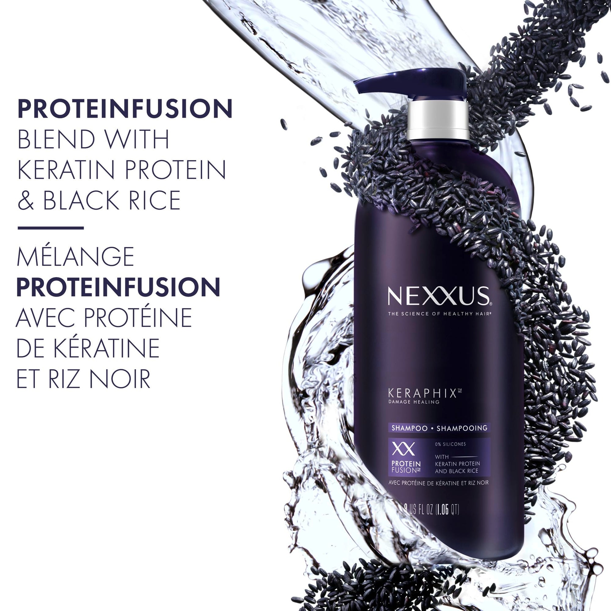 Nexxus Keraphix Damage Healing Shampoo with ProteinFusion Pump, 1L Nexxus