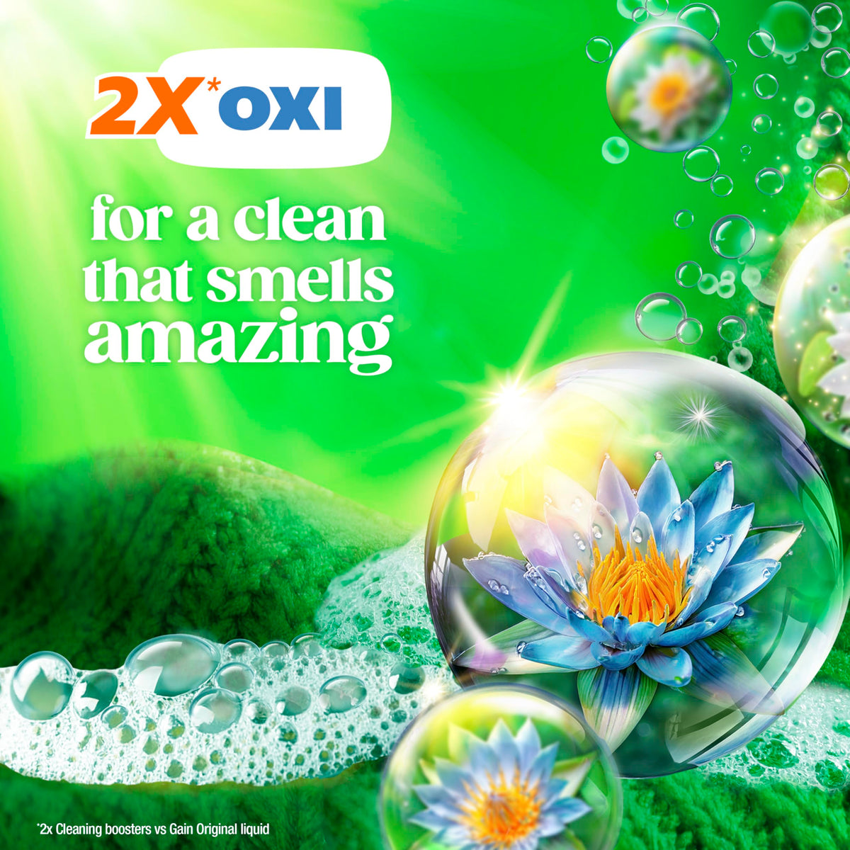 Gain Flings Ultra Oxi Laundry Detergent Pacs, 76 Count, Waterfall Delight Scent, with Odour Defense, concentrated laundry soap pacs