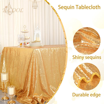 Nappe drapée scintillante B-COOL, nappe dorée en tissu à paillettes pour cérémonie, fête, Halloween, 50 x 80 pouces