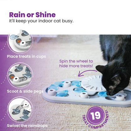 Catstages by Nina Ottosson Rainy Day Puzzle & Play Cat Puzzle Feeder – Interactive Treat Game for Indoor Cats, Level 3 Slow Feeder Enrichment Toy, 13.8" x 14" 🍁 All In One Marketplace Canada