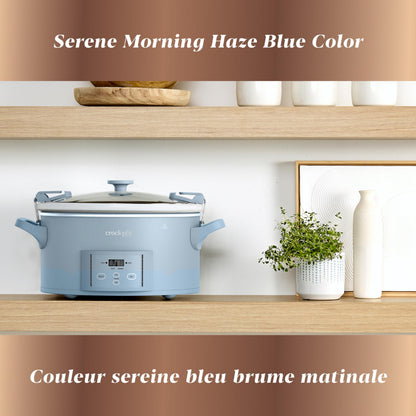 Crock-Pot Design Series 7-Quart Programmable Slow Cooker, Morning Haze Blue - Available at All In One Marketplace Canada