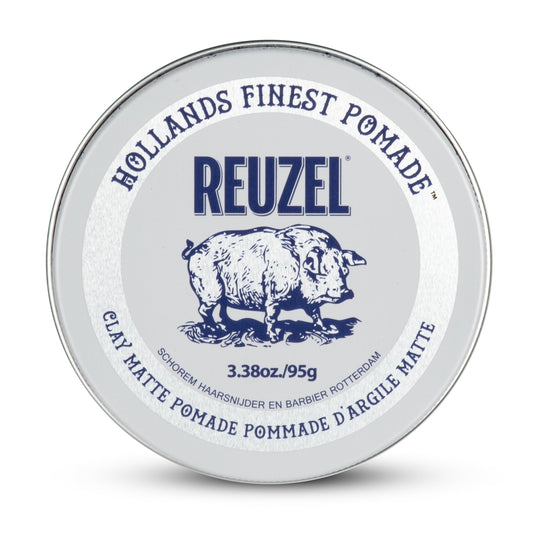 Reuzel Clay Matte Pomade, Medium Hold Matte Finish Hair Styling Clay, Lightweight & Flexible Texturizing Pomade for Volume & Definition With Aloe Vera & Vitamin E, 95g REUZEL