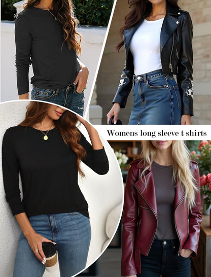 Ekouaer Womens Long Sleeve T Shirts Fall Casual Tops Crew Neck Thermals 🍁 All In One Marketplace Canada