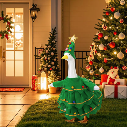 2Pcs Christmas Tree Porch Goose Outfit, Lawn Goose Statue Xmas Tree Costume 🍁 All In One Marketplace Canada