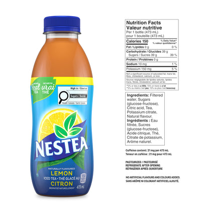 Nestea Naturally Flavoured, Lemon Iced Tea, 473mL, 12 Count Nestea