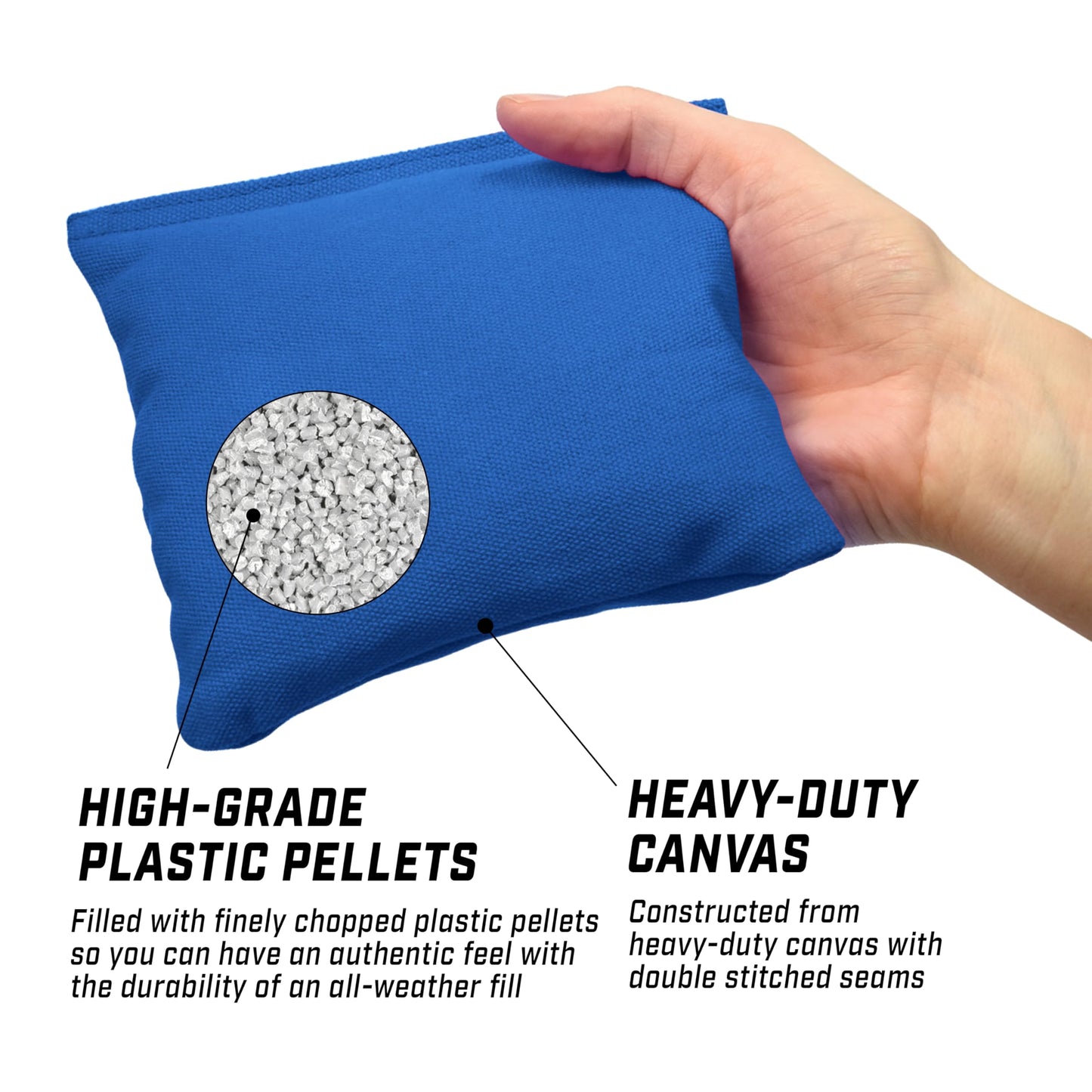 GoSports Official Regulation Cornhole Bean Bags Set of 8 – for Competitive Cornhole Games - All Weather - Red and Blue